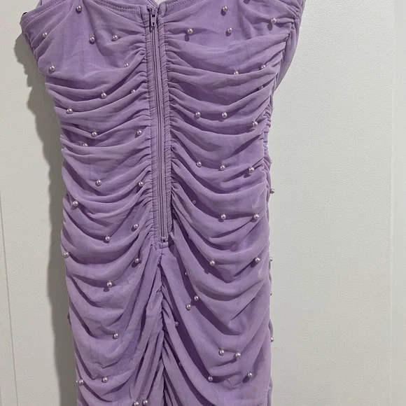 Lavender Pearl-Embellished Dress - Picture 5 of 8